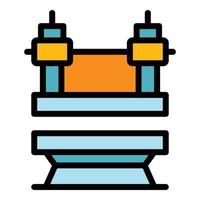 Machine press power icon color outline vector