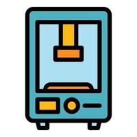 Automation press machine icon color outline vector