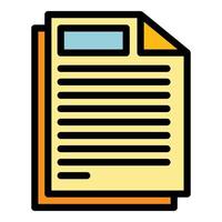 Documents interface icon color outline vector