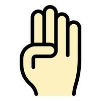 Hand gesture icon color outline vector