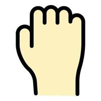 Hand gesture fist revolution icon color outline vector