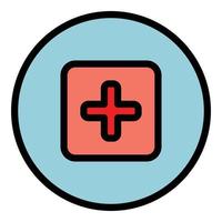 Add interface icon color outline vector