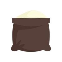 Open flour sack icon flat isolated vector