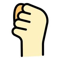 Hand gesture revolution icon color outline vector