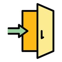 Enter door interface icon color outline vector