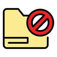 Closed folder interface icon color outline vector