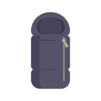 bolsa de dormir con cremallera icono vector aislado plano