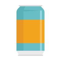 Cool soda tin icon flat isolated vector