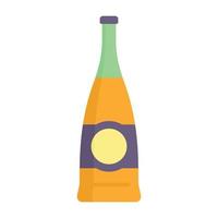 Supermarket soda bottle icon flat isolated vector