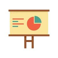 Pie graph board icon flat isolated vector
