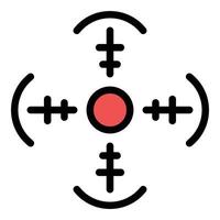 Reticle shape icon color outline vector