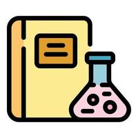 Scientist notebook icon color outline vector