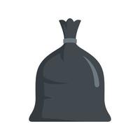 Garbage bag icon flat isolated vector