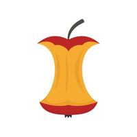 vector aislado plano de icono de manzana roja comido