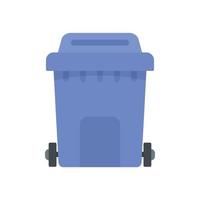Plastic garbage box icon flat isolated vector