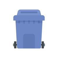 Plastic garbage box icon flat isolated vector