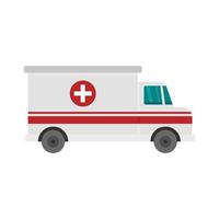 Ambulance van icon flat isolated vector