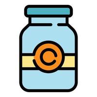 Pickled can icon color outline vector