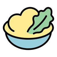 Mashed potatoes meal icon color outline vector