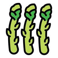 Ripe asparagus icon color outline vector