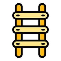 Climb step ladder icon color outline vector