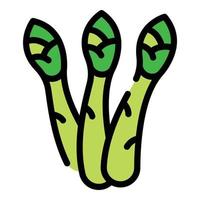 Vegetable asparagus icon color outline vector