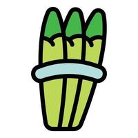 Eco asparagus icon color outline vector