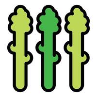 Spring asparagus icon color outline vector