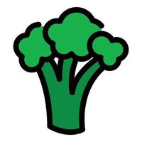 Vitamin broccoli icon color outline vector