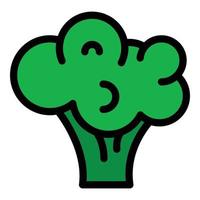 Vegan broccoli icon color outline vector