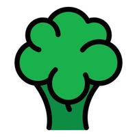 Broccoli nutrition icon color outline vector