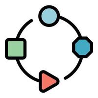 Adaptation process icon color outline vector