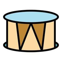 Snare drum icon color outline vector