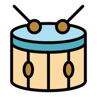 Beat drum icon color outline vector