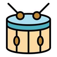 Beat drum icon color outline vector