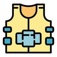 Bulletproof vest icon color outline vector