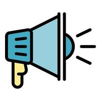 Protest megaphone icon color outline vector