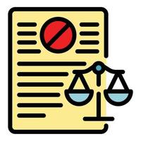 Judge documents icon color outline vector