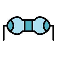 Voltage resistor icon color outline vector
