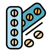 Allergy drugs icon color outline vector