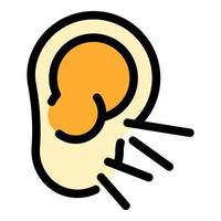 Ear sense icon color outline vector