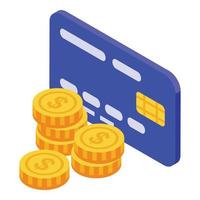 Dollar credit card icon isometric vector. Debit bank vector