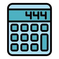 Calculator icon color outline vector