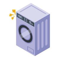 Electric broken wash machine icon isometric vector. Repair appliance vector