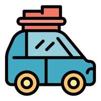 Object car roof box icon color outline vector