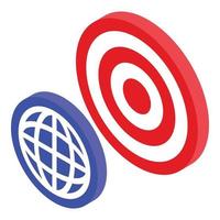 Seo global target icon isometric vector. Web search vector