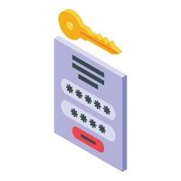 Login password icon isometric vector. Web computer vector