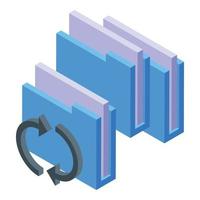 Folder data icon isometric vector. File document vector