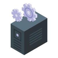 Pc software icon isometric vector. Computer maintenance vector