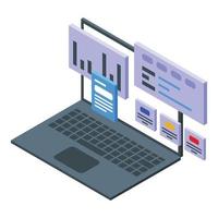 Laptop seo service icon isometric vector. Digital search vector